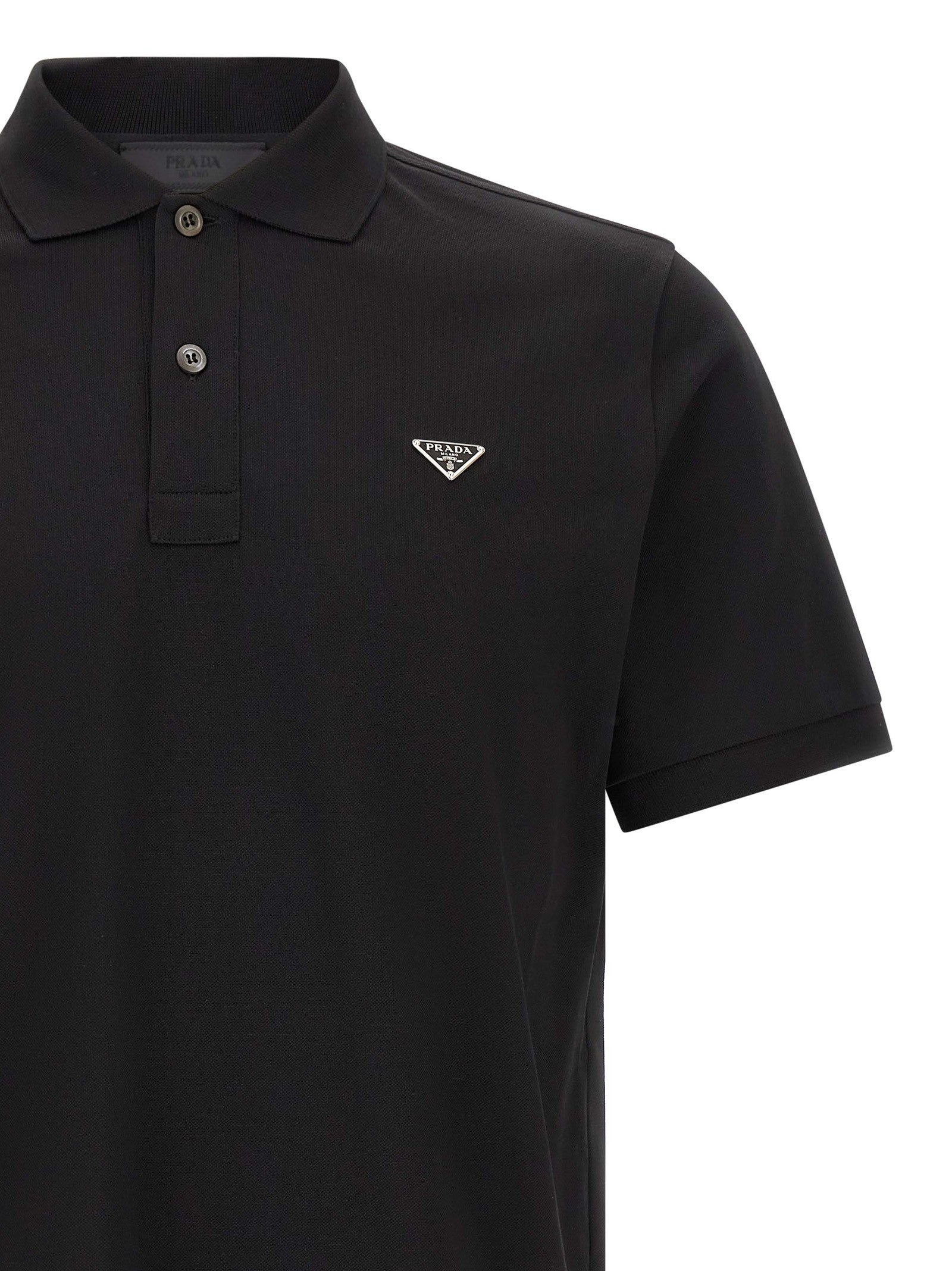 PRADA Triangle Polo Shirt Black