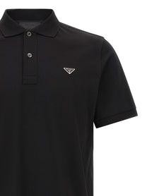 PRADA Triangle Polo Shirt Black