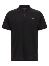 PRADA Triangle Polo Shirt Black