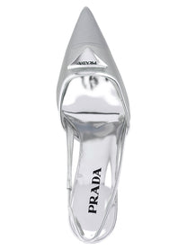 PRADA Triangle Slingback Silver