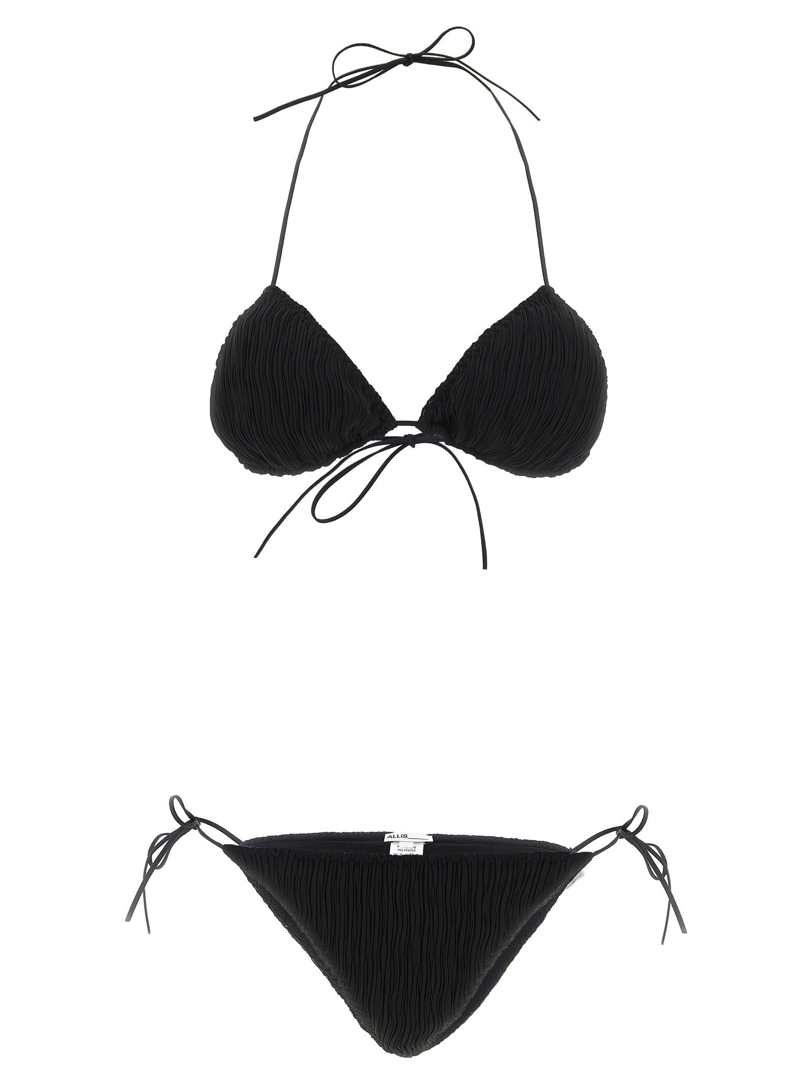 Allis Triangle Plisse Bikini Black