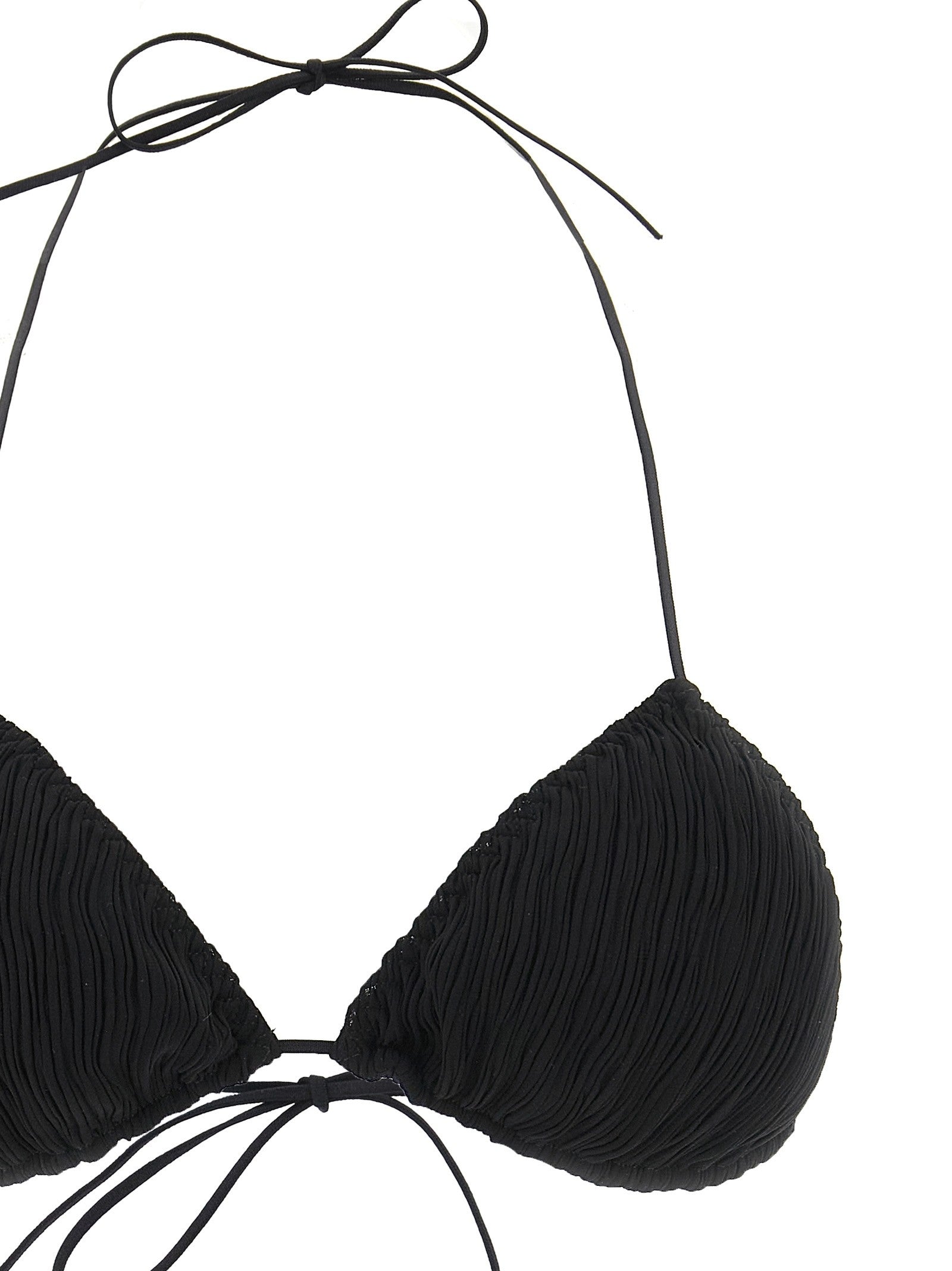Allis Triangle Plisse Bikini Black
