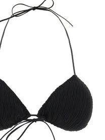 Allis Triangle Plisse Bikini Black