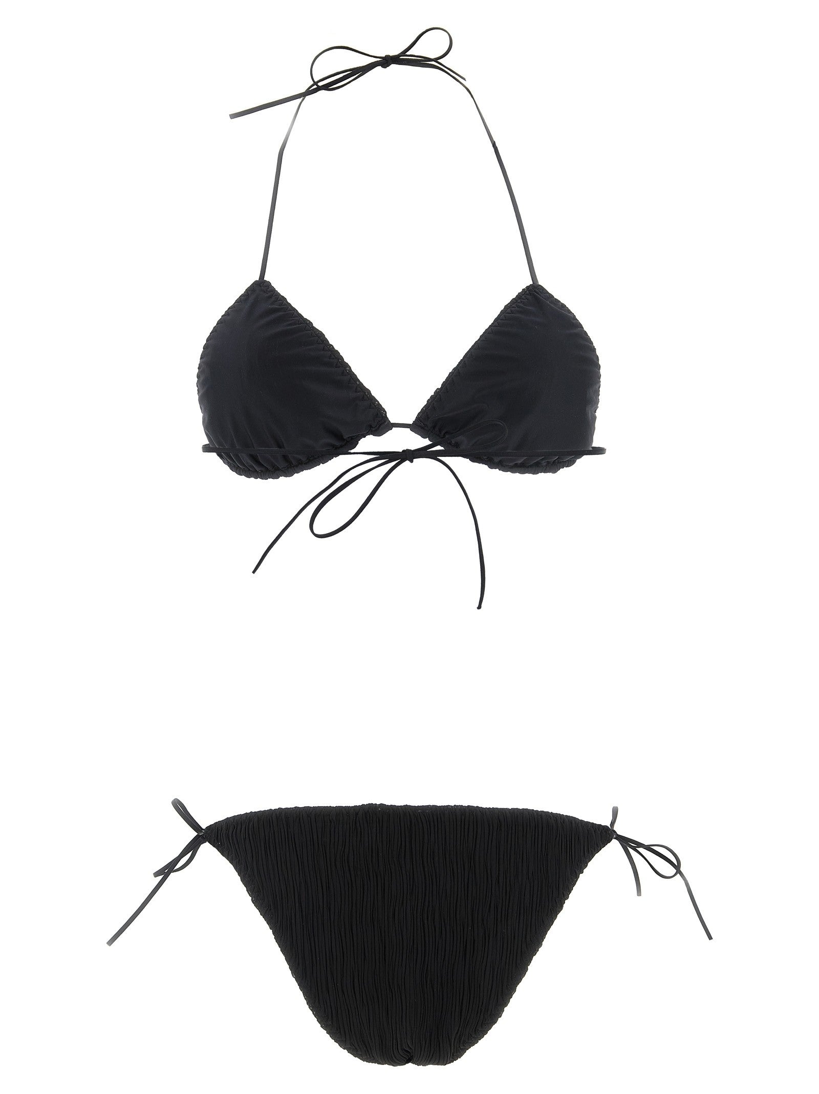 Allis Triangle Plisse Bikini Black