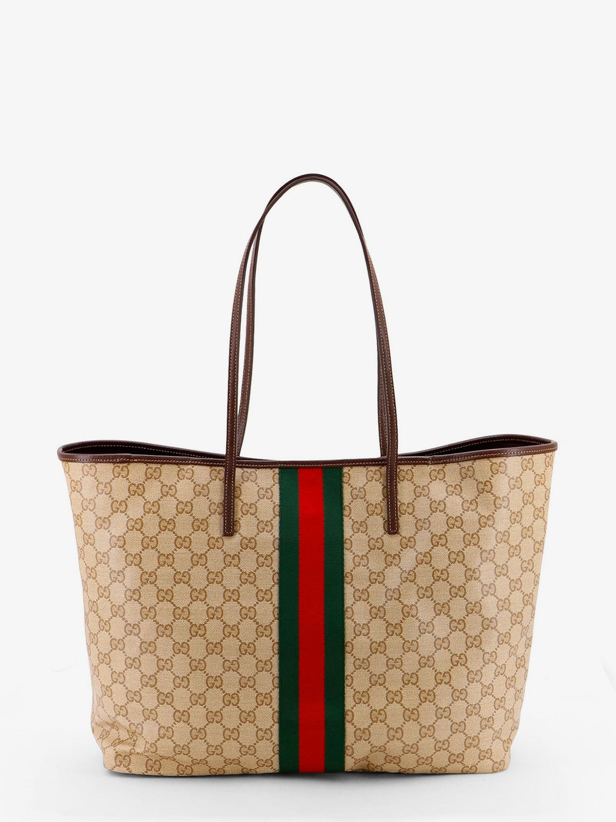 Gucci Women's Tribeca Coated Canvas Shopping Bag Beige