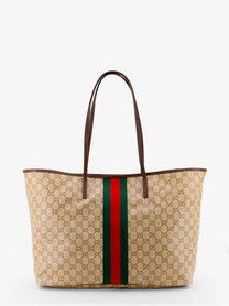 Gucci Women's Tribeca Coated Canvas Shopping Bag Beige