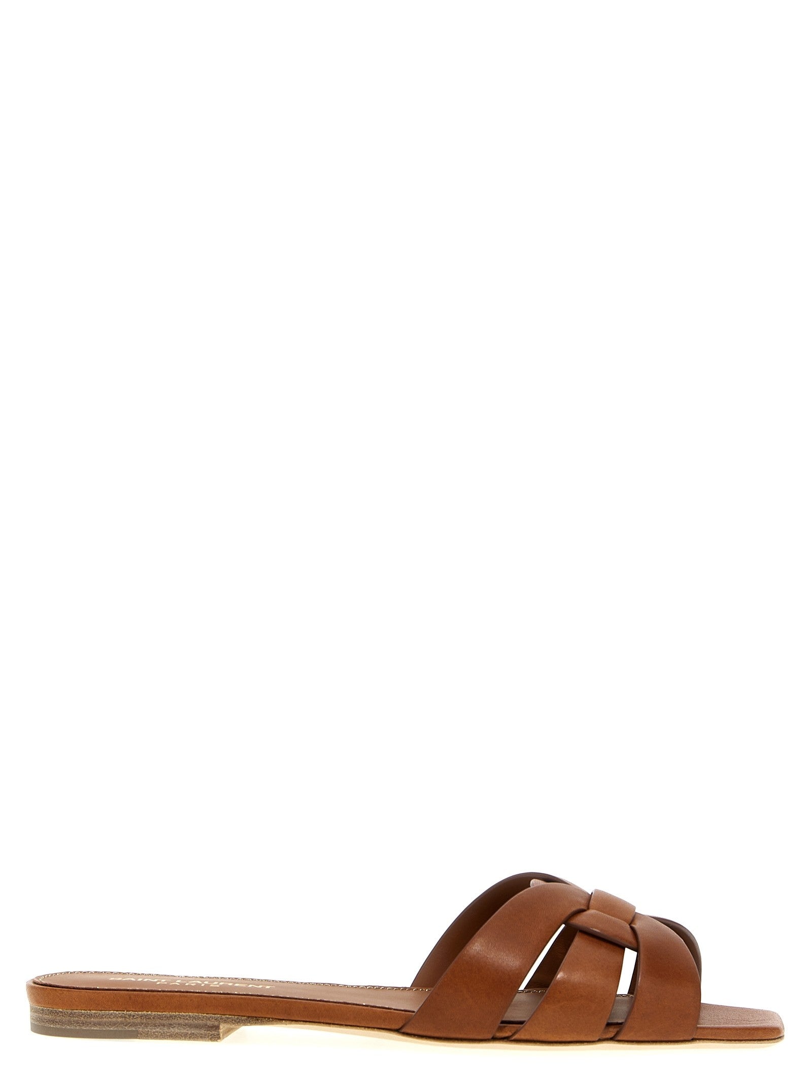 Saint Laurent Tribute Nu Pieds Mules Brown