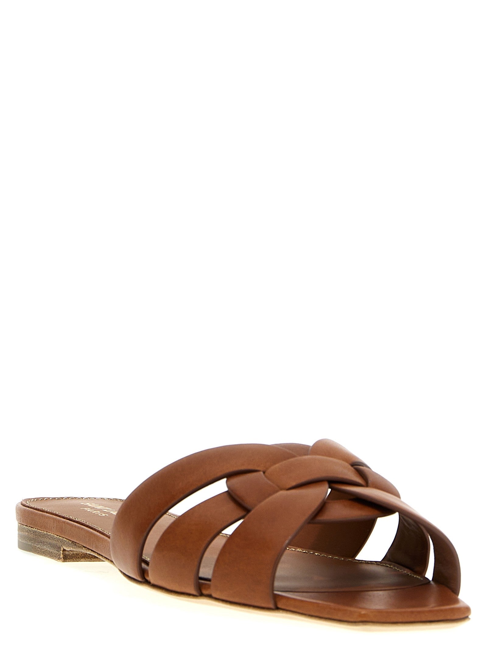 Saint Laurent Tribute Nu Pieds Mules Brown