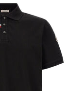 Moncler Men's Cotton Pique Polo Shirt Black, view 3