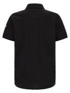 Moncler Men's Cotton Pique Polo Shirt Black, view 2