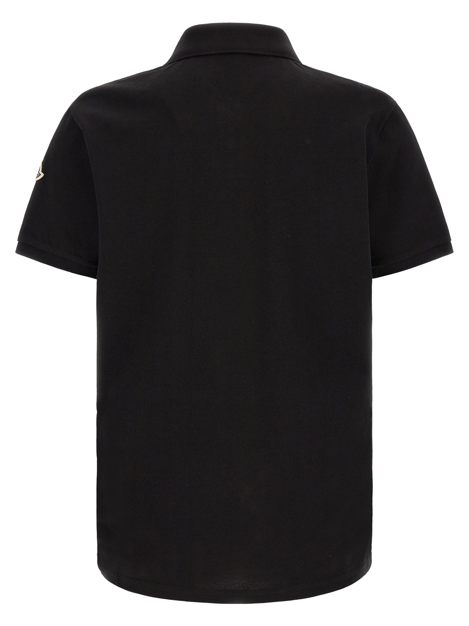 Moncler Men's Tricolor Detail Polo Shirt Black