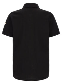 Moncler Men's Tricolor Detail Polo Shirt Black