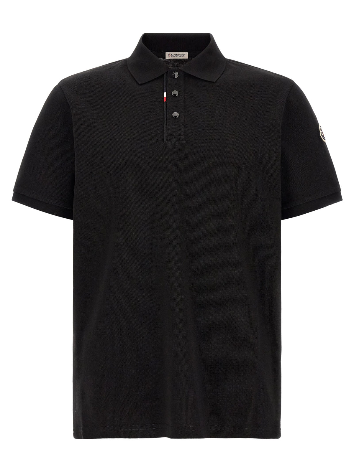 Moncler Men's Cotton Pique Polo Shirt Black
