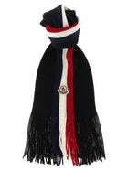 Moncler Tricolor Wool Scarf Black