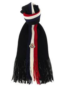 Moncler Tricolor Wool Scarf Black