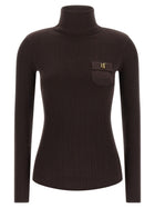 Elisabetta Franchi Tricot Turtleneck Brown