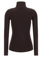 Elisabetta Franchi Tricot Turtleneck Brown, view 2