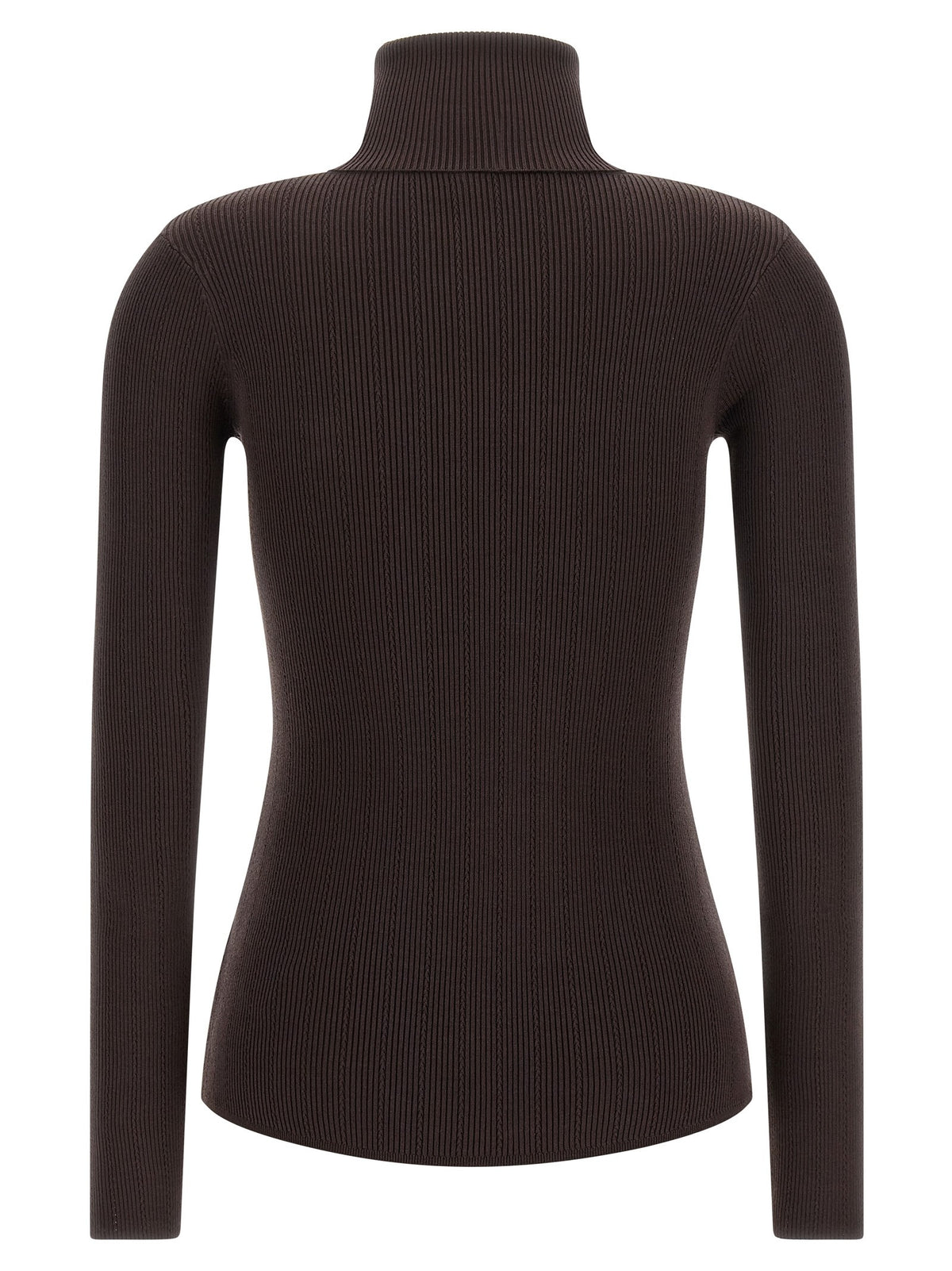 Elisabetta Franchi Tricot Turtleneck Brown, view 2