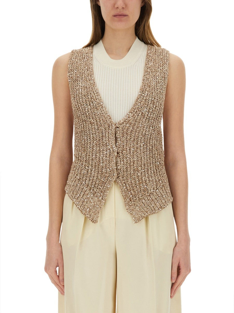 Alysi Women's Tricot Vest Beige Alysi