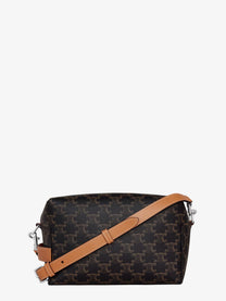 Celine Men's Triomphe Canvas Crossbody Bag Beige