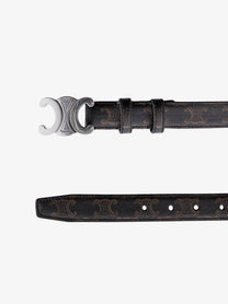 Celine Men's Triomphe Coated Canvas Belt Black