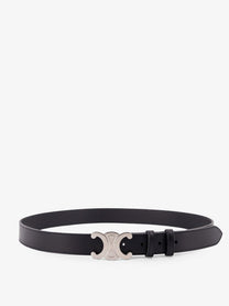 Celine Men's Triomphe Leather Belt Black