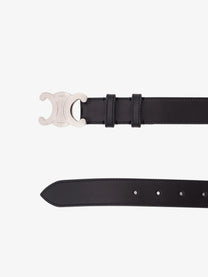 Celine Men's Triomphe Leather Belt Black