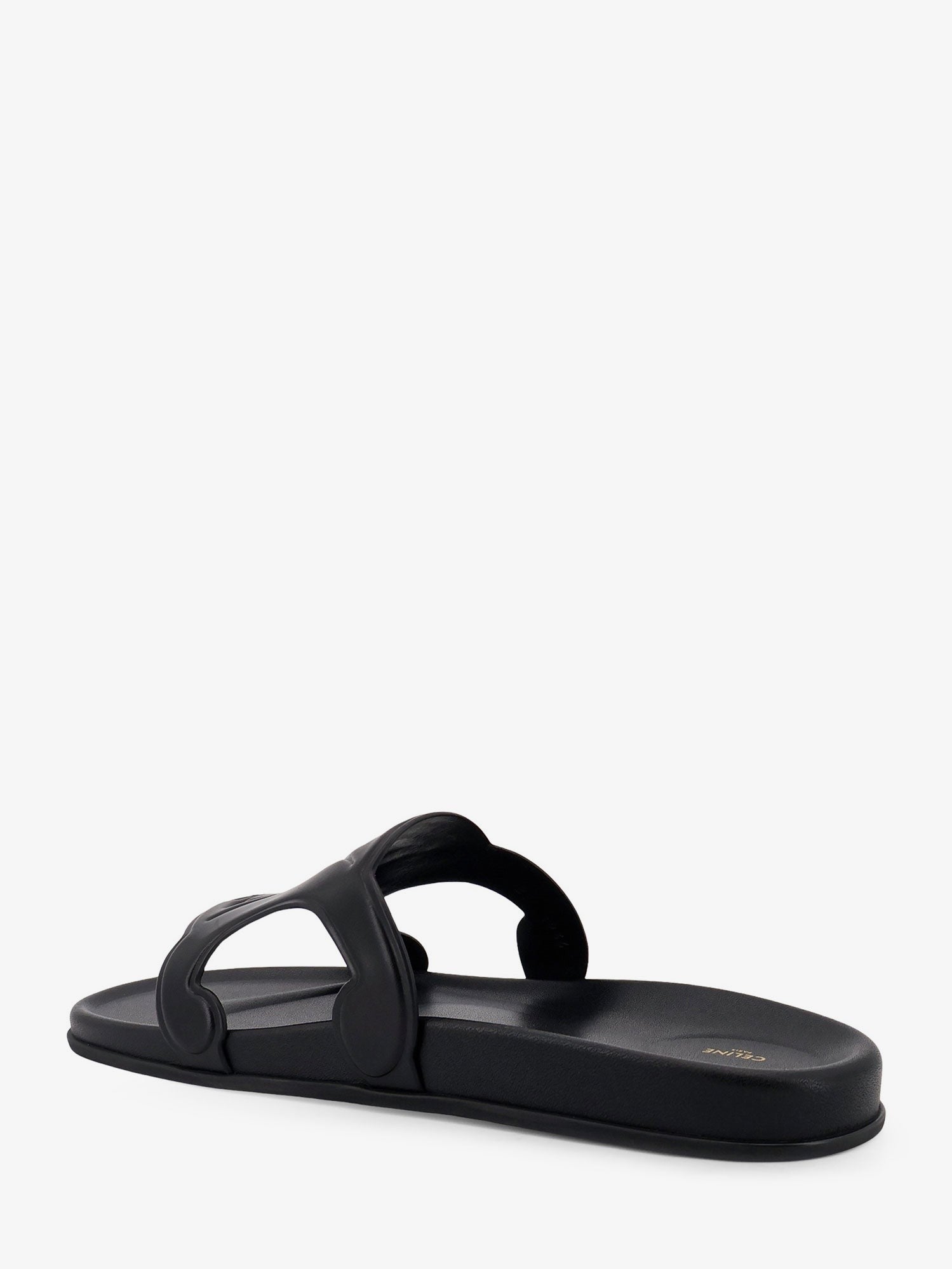 Celine Men's Triomphe Leather Sandals Black