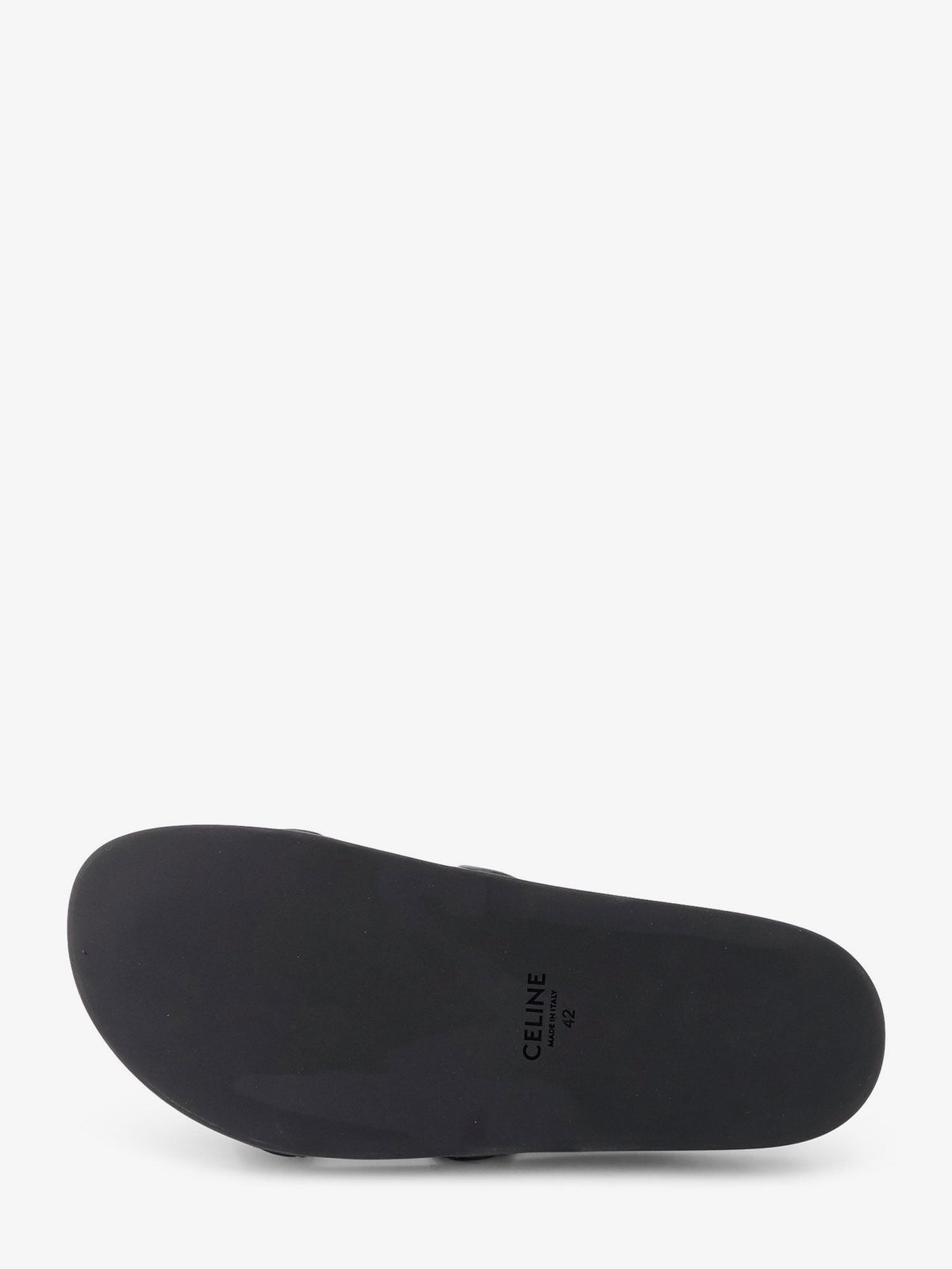 Celine Men's Triomphe Slide Leather Sandals Black, view 4