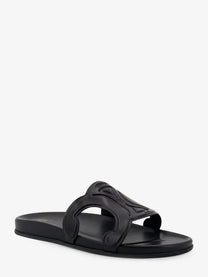 Celine Men's Triomphe Leather Sandals Black