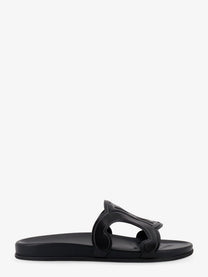 Celine Men's Triomphe Leather Sandals Black