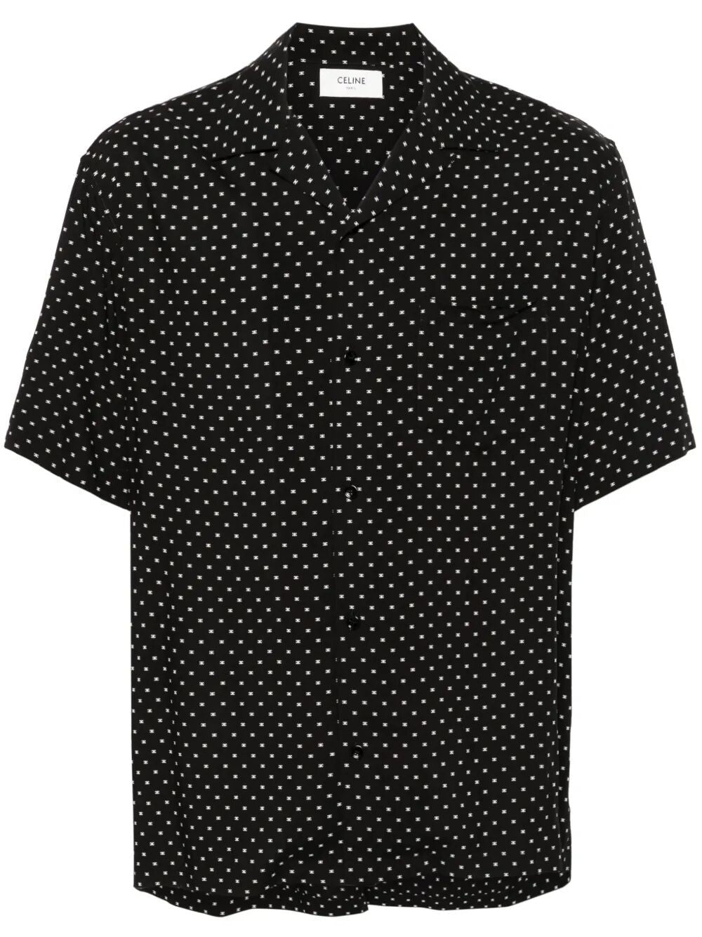 Celine Men's Triomphe Viscose Shirt Black