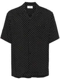 Celine Men's Triomphe Viscose Shirt Black