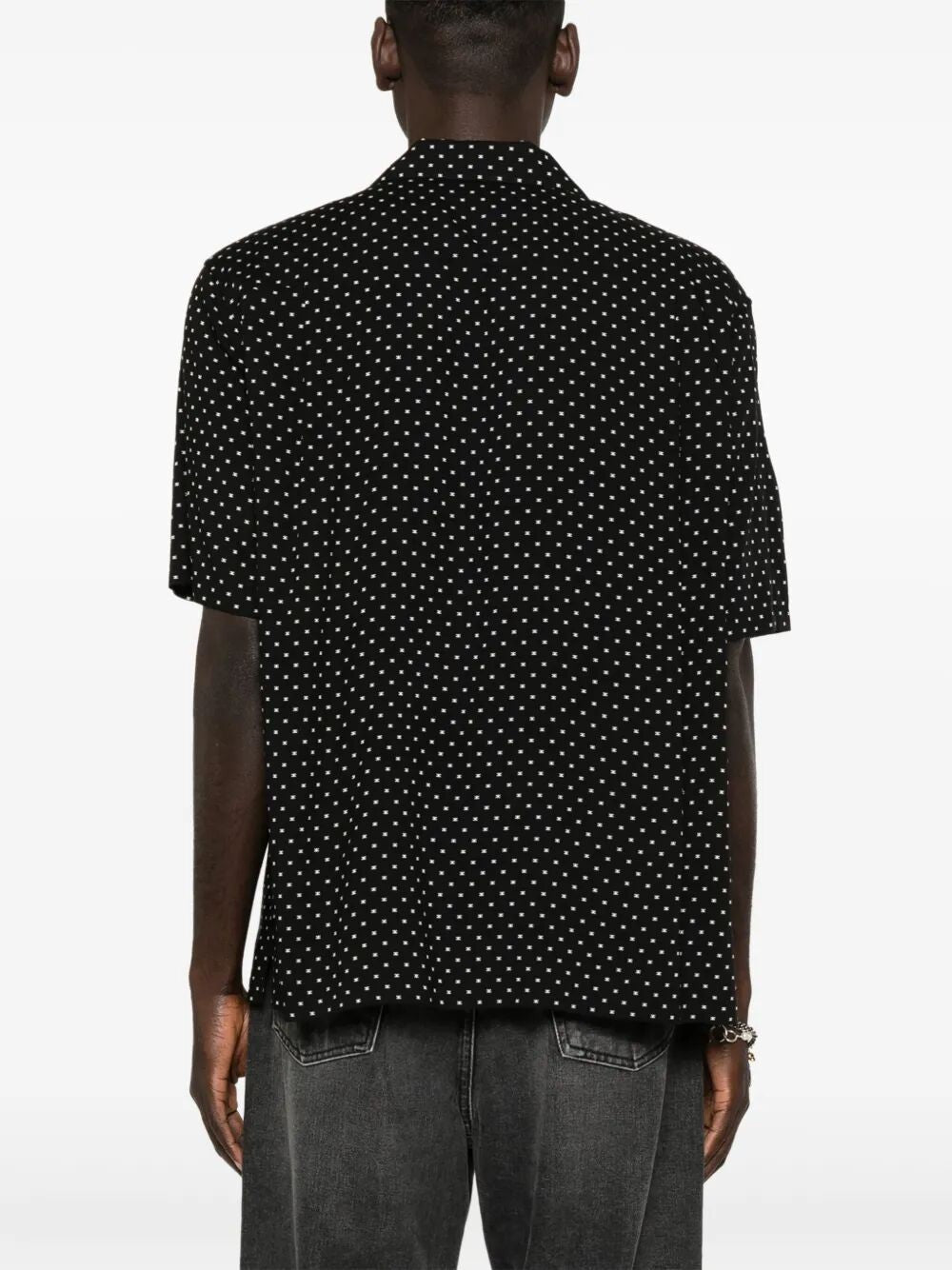 Celine Men's Triomphe Viscose Shirt Black