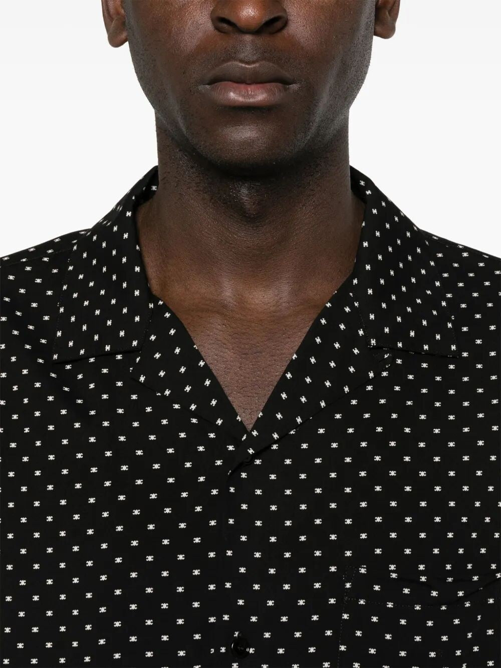 Celine Men's Triomphe Viscose Shirt Black