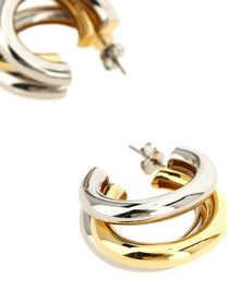 Rabanne Triple Hoop Earrings Gold