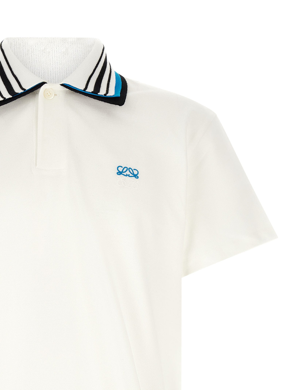 Loewe Triple Layer Collar Polo Shirt White