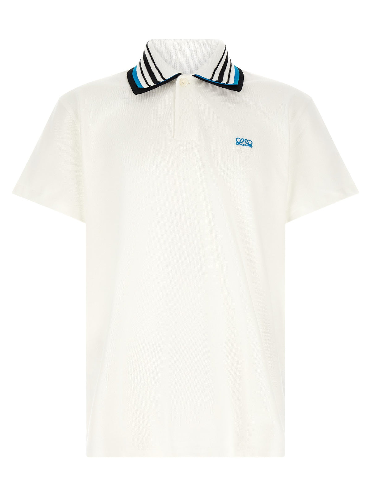 Loewe Triple Layer Collar Polo Shirt White