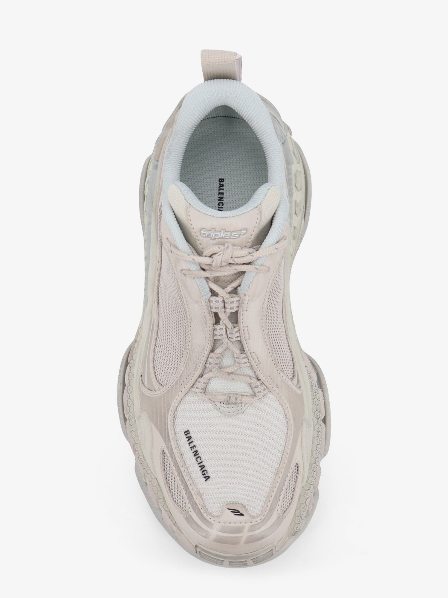 Balenciaga Women's Triple S2 Gandient Mesh and Nylon Inserts White
