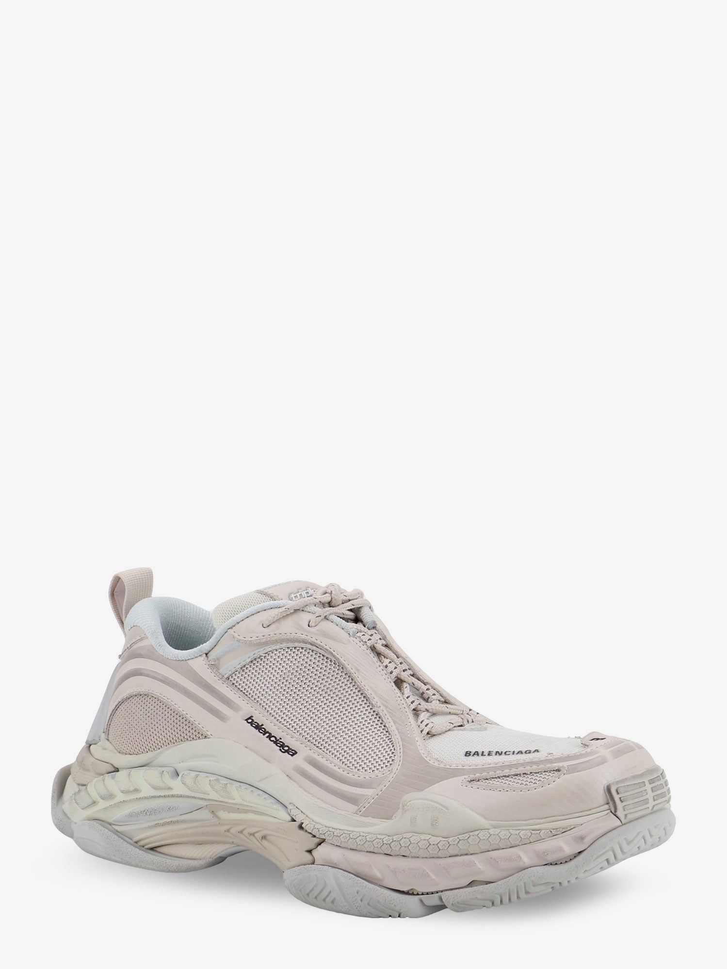 Balenciaga Women's Triple S2 Gandient Mesh and Nylon Inserts White