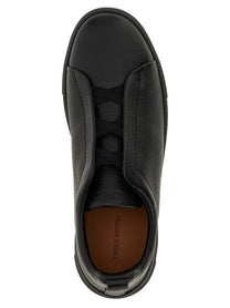 Zegna Triple Stitch Sneakers Black