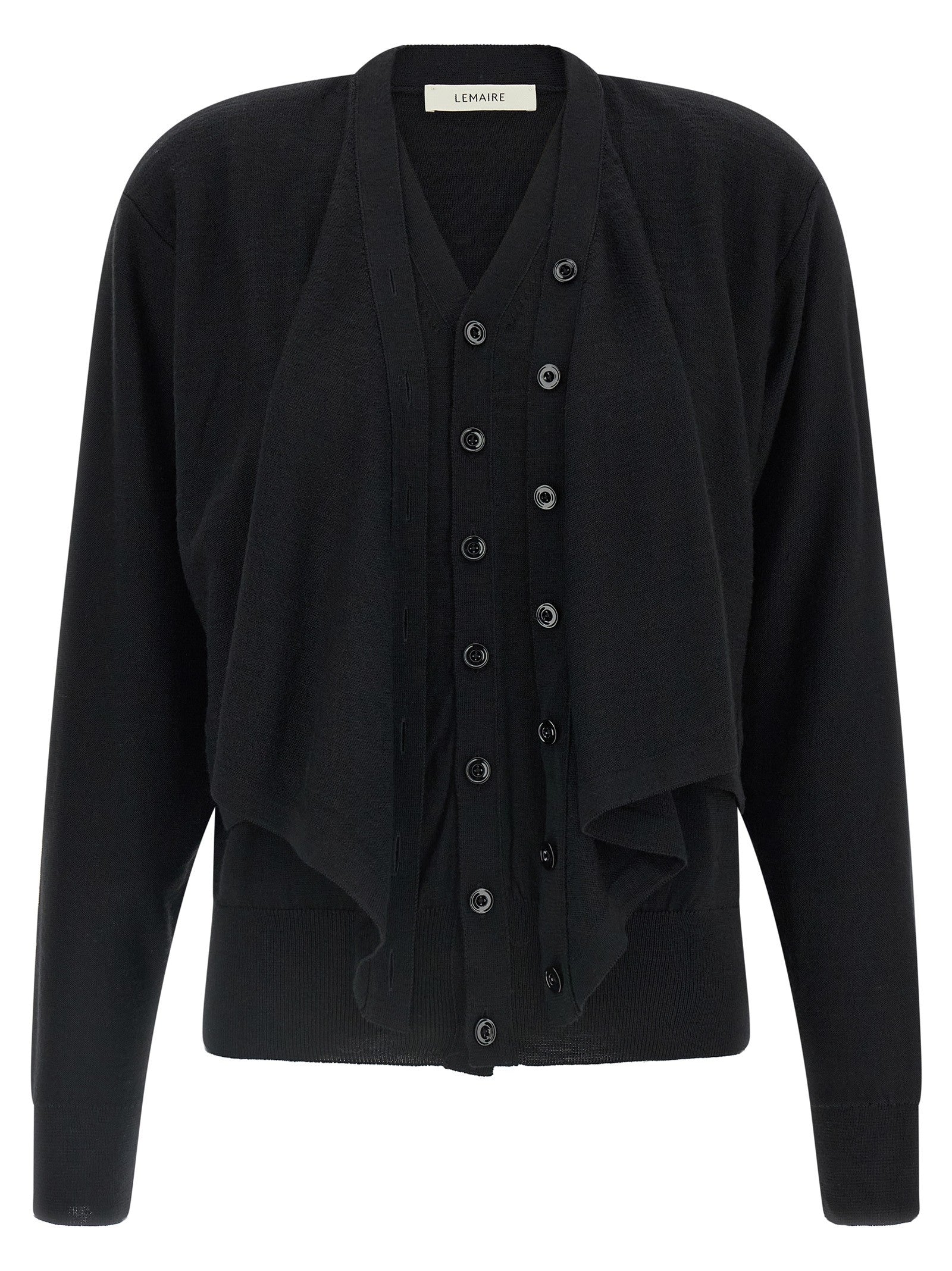 Lemaire Trompe Loeil Construction Cardigan Black