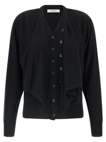 Lemaire Trompe Loeil Construction Cardigan Black