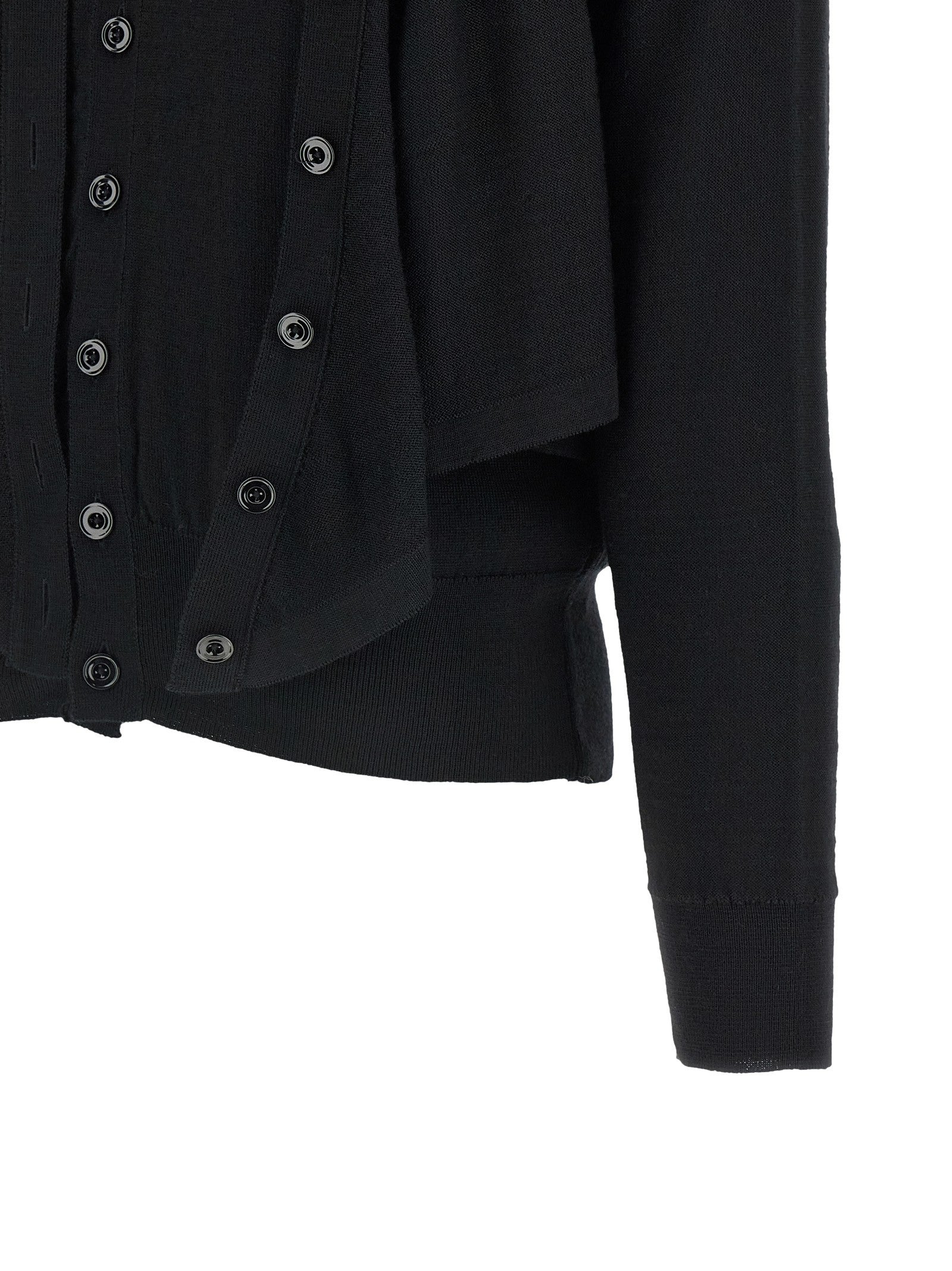 Lemaire Trompe Loeil Construction Cardigan Black