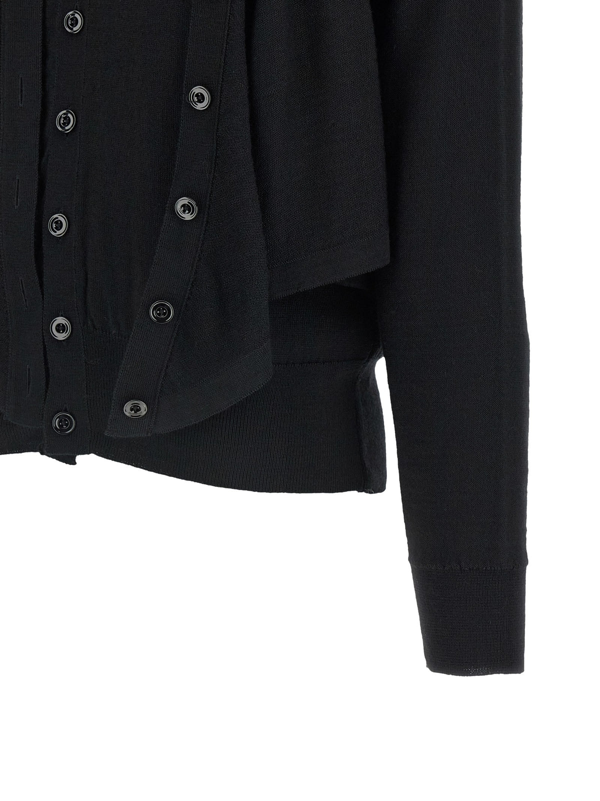 Lemaire Trompe Loeil Construction Cardigan Black, view 5