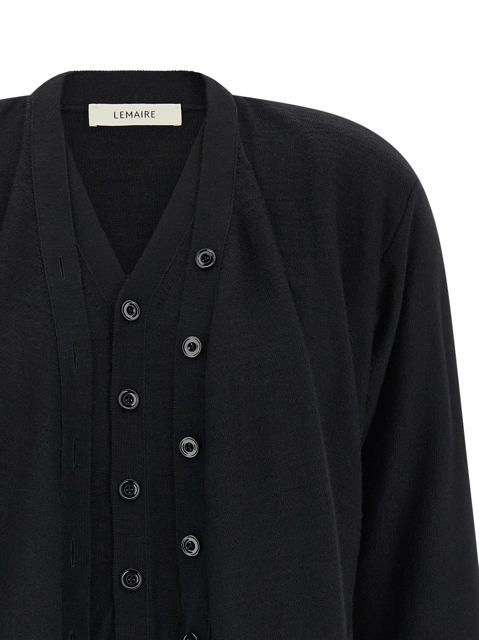 Lemaire Trompe Loeil Construction Cardigan Black