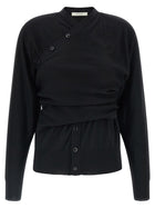 Lemaire Trompe Loeil Construction Cardigan Black, view 2