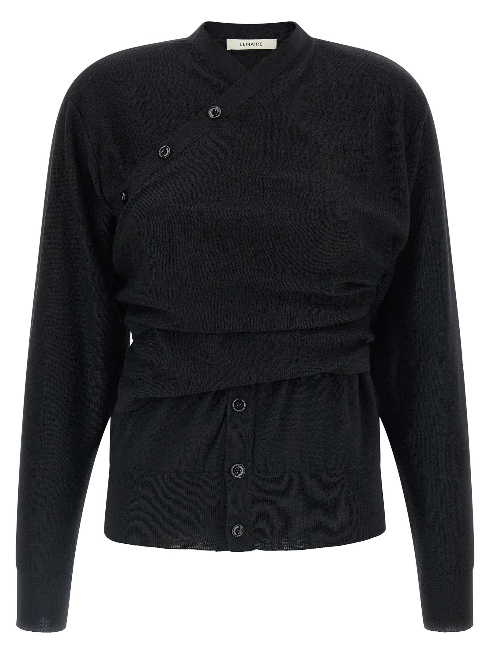 Lemaire Trompe Loeil Construction Cardigan Black