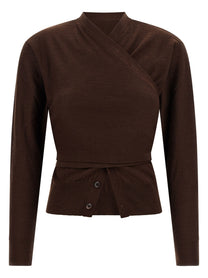 Lemaire Trompe Loeil Effect Cardigan Red