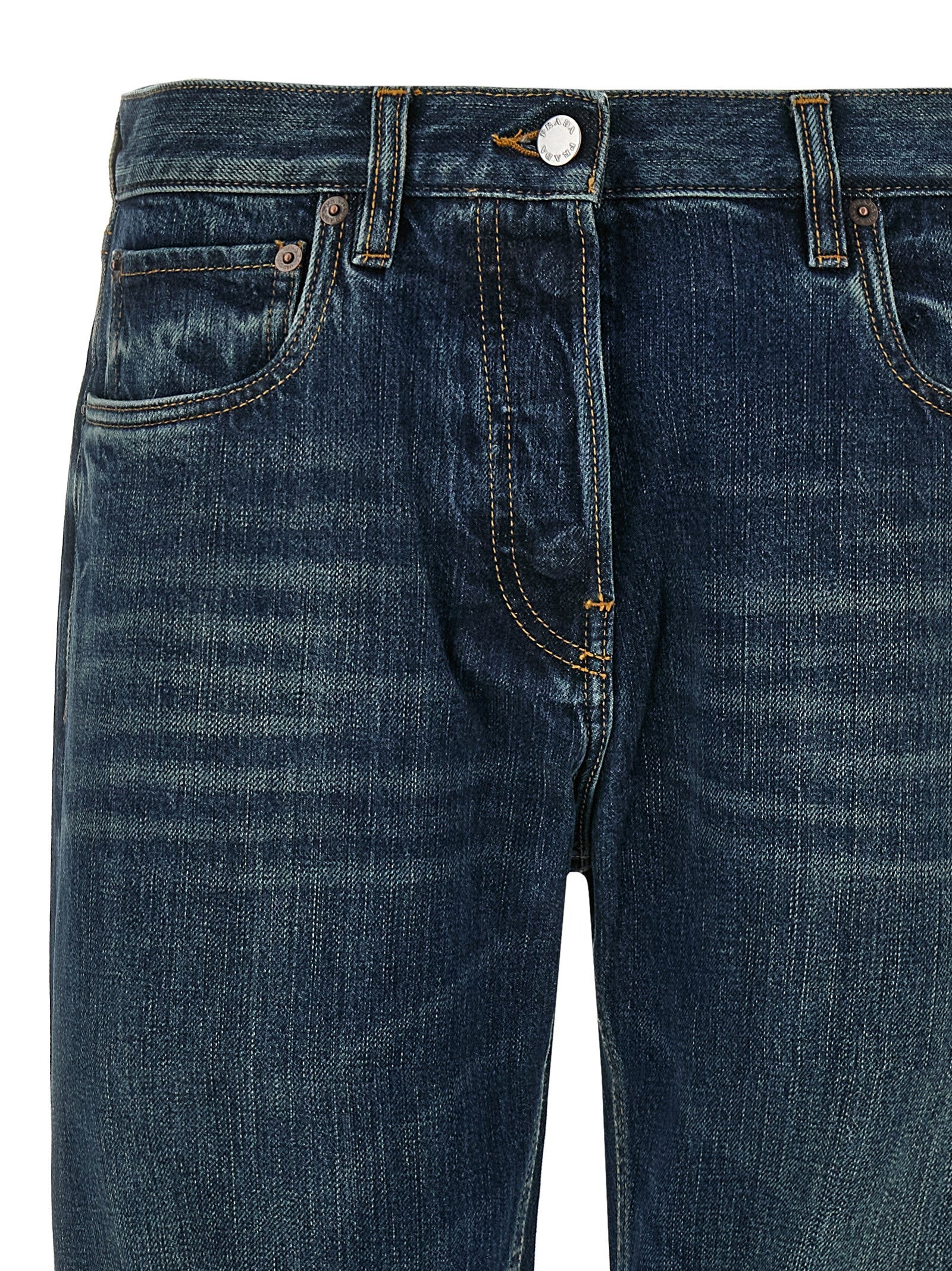 PRADA Trompe Loeil Heart Jeans Blue